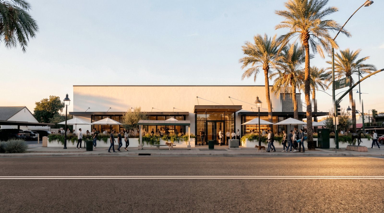 Adaptive reuse east elevation rendering